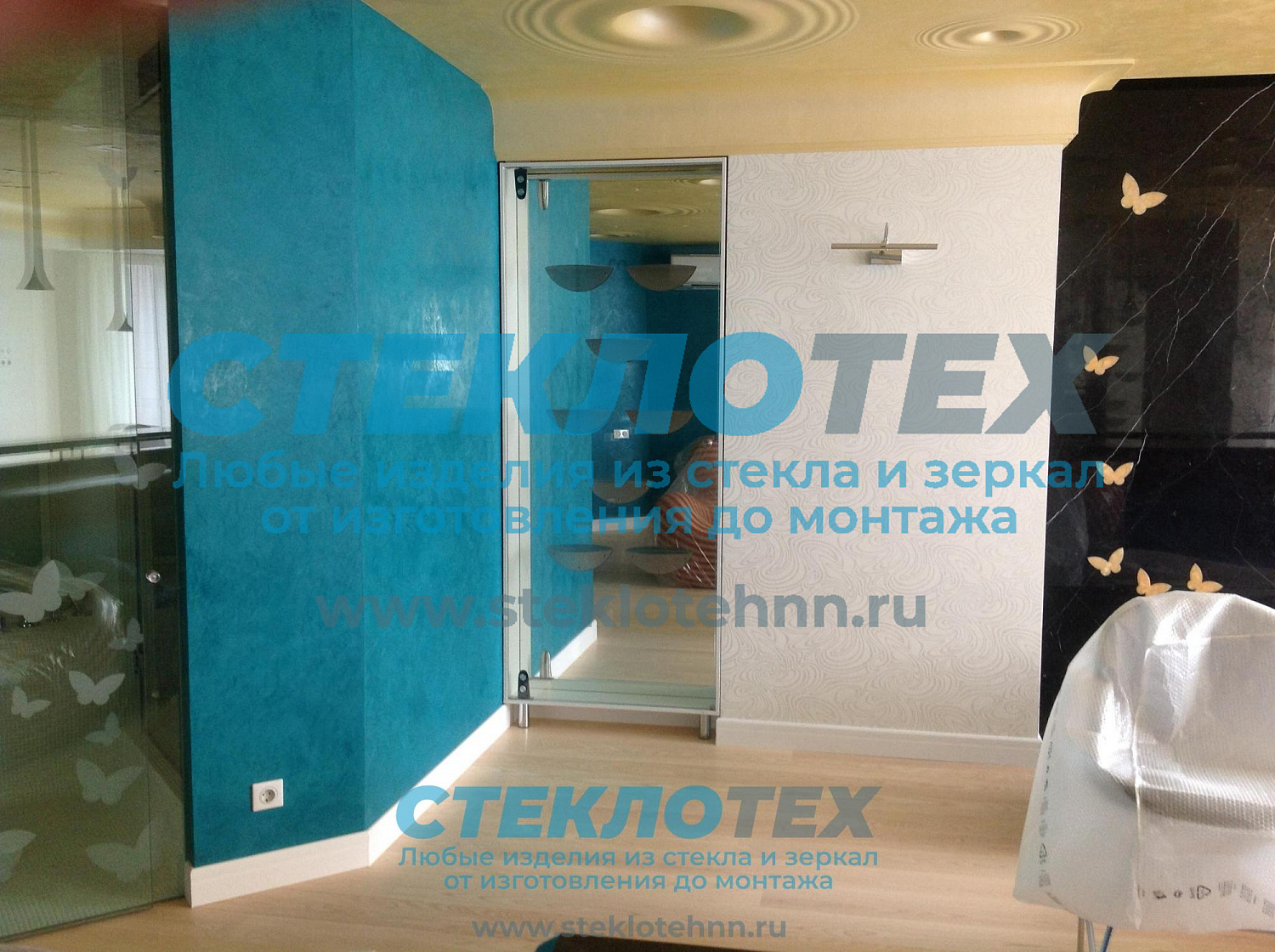 Облицовка стен и потолков стеклом